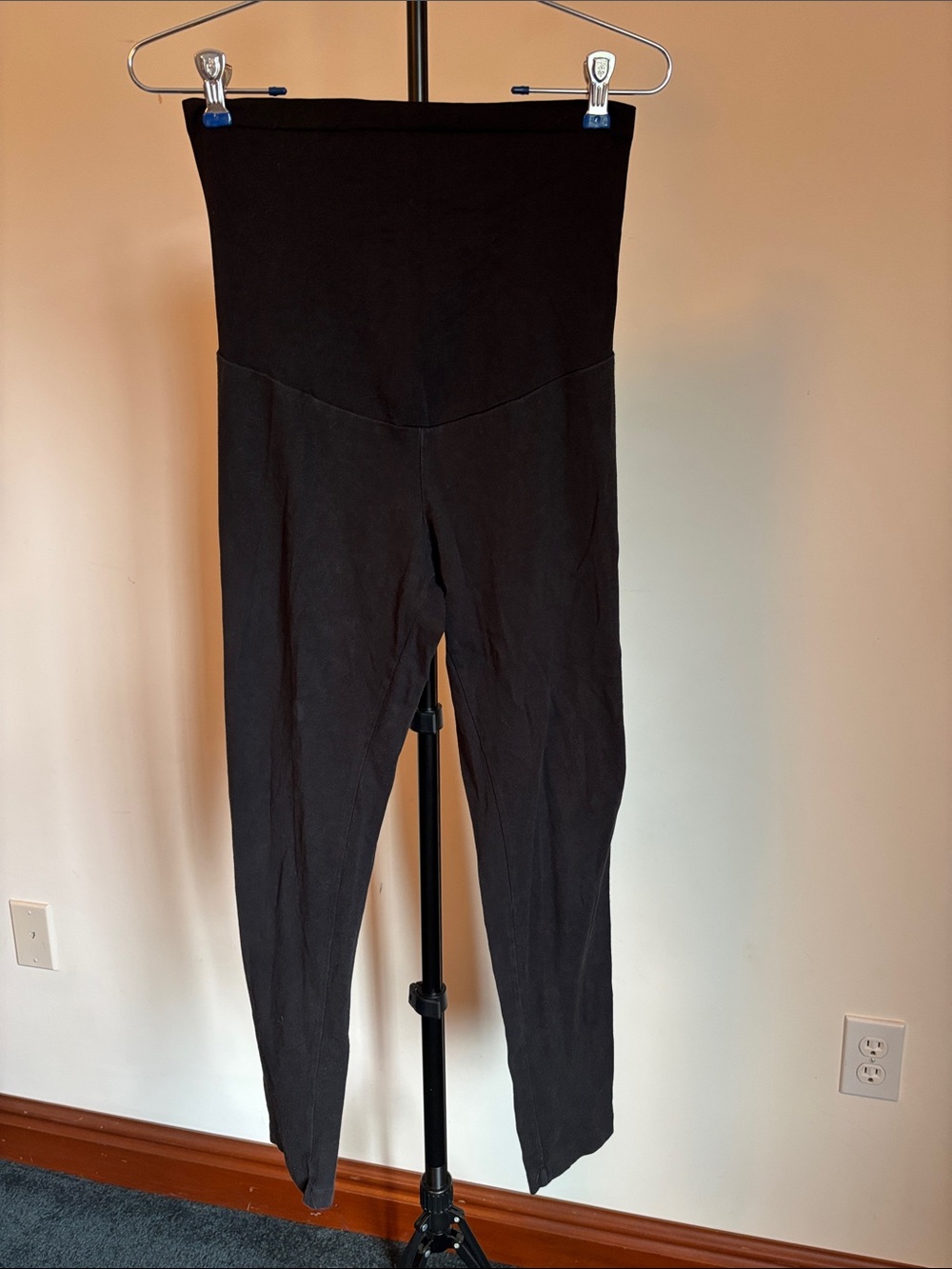 Motherhood Black Maternity Leggings with Foldover Waistband